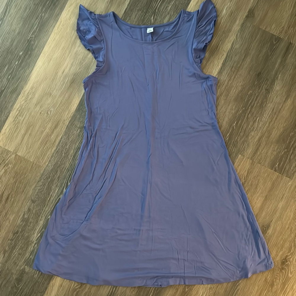 Old Navy sleeveless flutter sleeve dress M blue